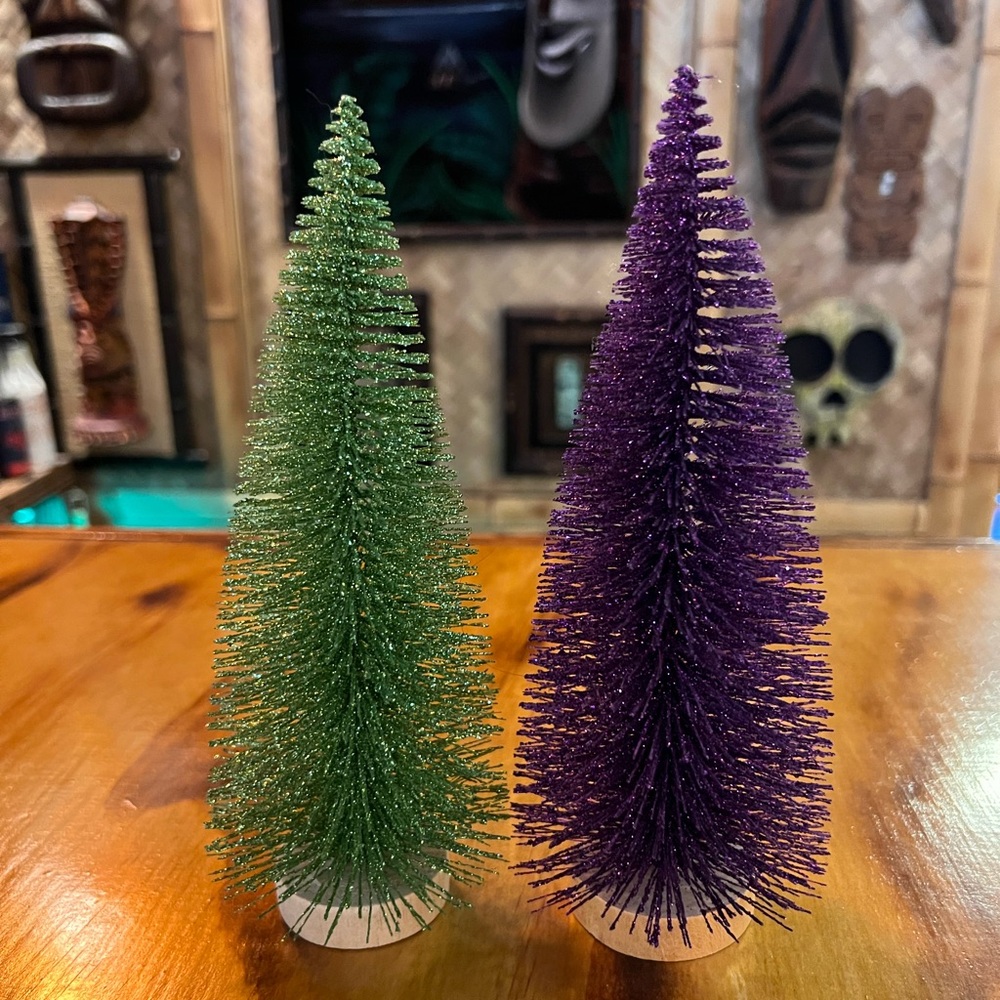 Halloween Synthetic Trees - Set of 2 💚🎃💜